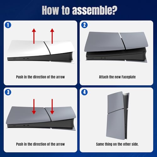 Image of Digital Edition Cover Plates for New PS5 Slim Console, Shell Panels Compatible with New PlayStation 5 Slim Accessories Protective Replacement Faceplate 30th Anniversary(Grey)