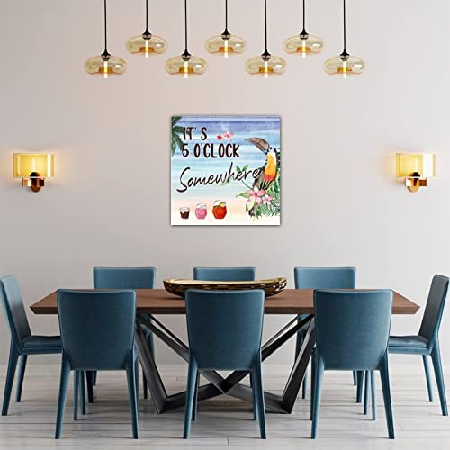 Décoration murale extérieur It's 5 O'Clock Somewhere bois - 5