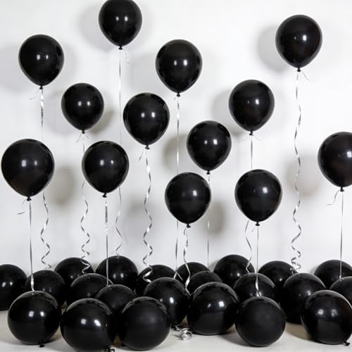 Image of Balloons Birthday Decorations Black Balloons - 100 Pack Balloon 12 inch for Birthday Party Baby Shower Wedding