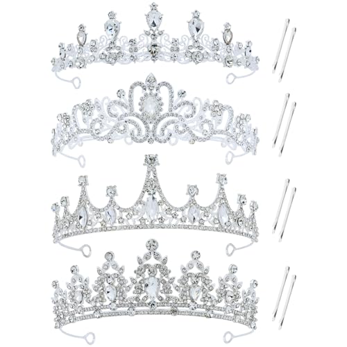 Diademas de metal plateado inSowni con cristales brillantes para tocados de niña