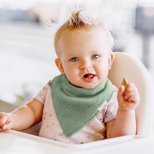 Muslin Baby Bibs for Boys Girls,Baby Bibs for Teething and Drooling,Baby Drool Muslin Bibs,Newborn Bibs for Baby Boy Girl