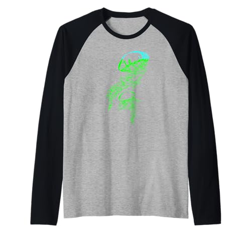 Medusas Océano profundo mar estética vida marina arte Camiseta Manga Raglan