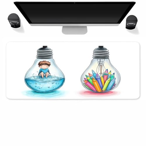 Alfombrilla ratón XXL gaming de 800x300mm y tapete escritorio suave para niños
