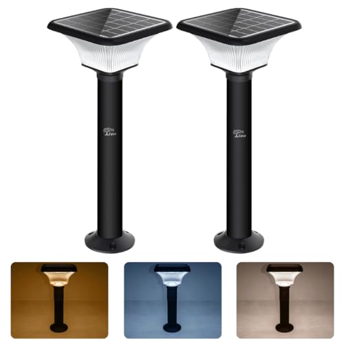 Image of Epyz Solar Gate Pillar Light Outdoor Graden with Long Pole Square Shape with 152 LEDs,12,000mah Battery, 3 Type of Lights, Application for Fence, Garden, Wall, Outdoor [ Pack of 2,Multicolour ]
