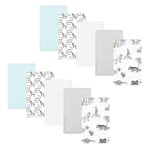 Image of Hudson Baby Unisex Baby Cotton Flannel Burp Cloths 10-Pack, Neutral Dino World, One Size