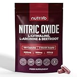 Nitric Oxide Supplements 6500mg | Nitric Oxide Supplements for Men | L Arginine and L Citrulline with Beetroot Nitric Oxide Booster | Supports Blood Flow & Blood Pressure | 120 Capsules