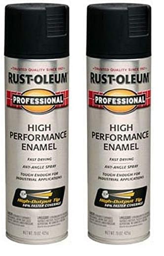 239107 Professional High Performance Enamel Spray Paint, 15 Oz, Semi-Gloss Black (Pack of 2)
