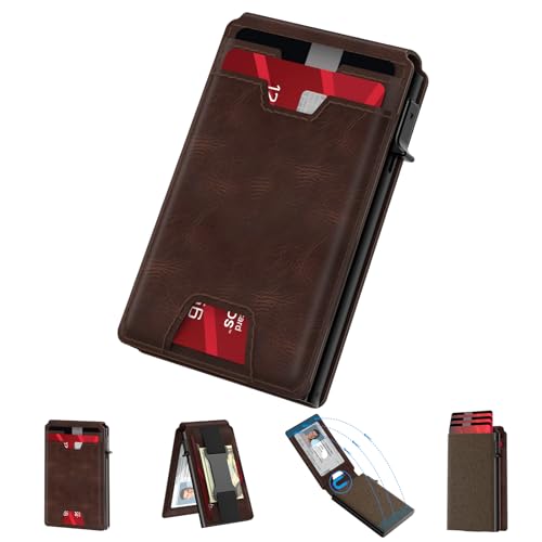 typecase Smart Wallet Card Holder for Men: Pop Up Card Case, Premium Genuine Leather, RFID Blocking, Slim, Minimalist, Thin, Front Pocket - 13 Card Ca
