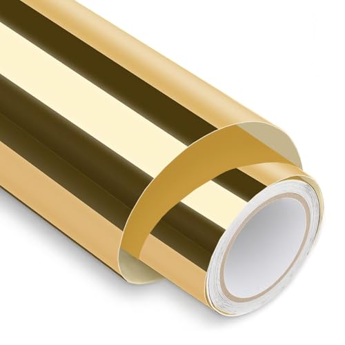 Gold Permanent Adhesive Vinyl 12 x 10 FT Craft Vinyl for Cup Decals Party Decorations Stickers Scrapbooking & DIY Crafts