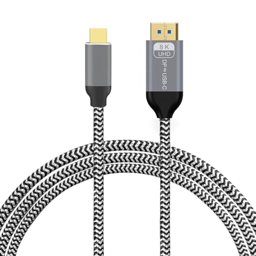 Image of Tobo 8K Bi-Directional USB C To DisplayPort Cable 1.8m [ 8K@60Hz, 4K@144Hz ] DP 1.4 To USB4 Type C Adapter For Thunderbolt 3 /4 M-Book Pro Air M4 Phone 16 15 Pro Pad XPS 13 /15 S25 Ultra G8 G9 TD-1520CC