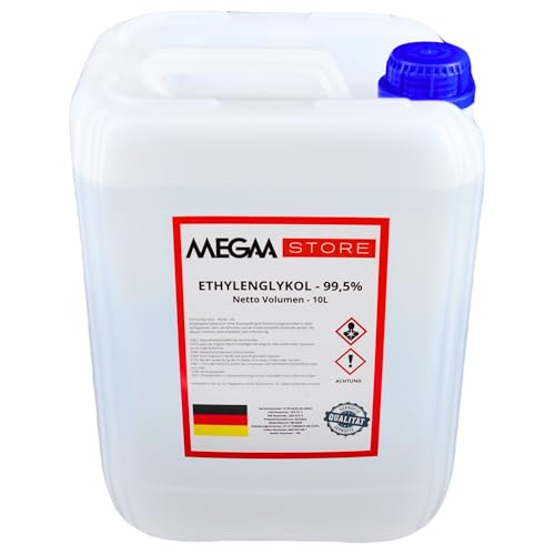 Megaa store Ethylenglykol 99 5% | 1L bis 20L | Kühlmittel Solarflüssigkeit Kühlsystem Heizungs- Solar- Klimaanlagen- und Wärmepumpen Installationen