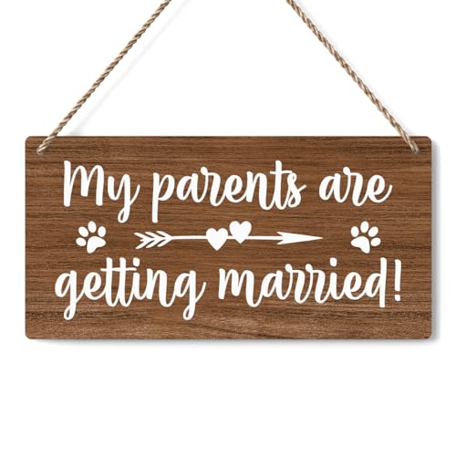 Rustic Wedding Sign My Parents are Getting Married, Engagement Wedding Photo Props Sign, Weddings Decor Stuff Engagement Party Decorations 12x6 Inches (Brown)