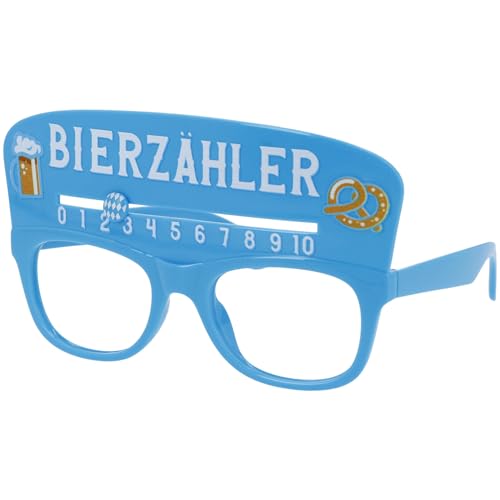 Folat 24079 Partybrille - Bierzähler - Festbrille Mottoparty Karneval Bierfestbrille Blau