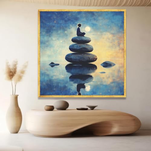 Décoration intérieure eaux calmes et toile carrée de relaxation zen