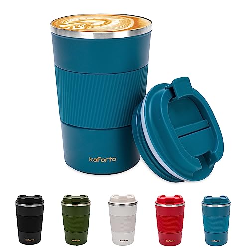 Comparison: Best Insulated Cup With Screw On Lid 1 Kaforto 16oz Insulated Coffee Travel Mug, Stainless Steel Vacuum Coffee Cup, Leakproof with Screw Lid, Double Wall, 510ml, Blue