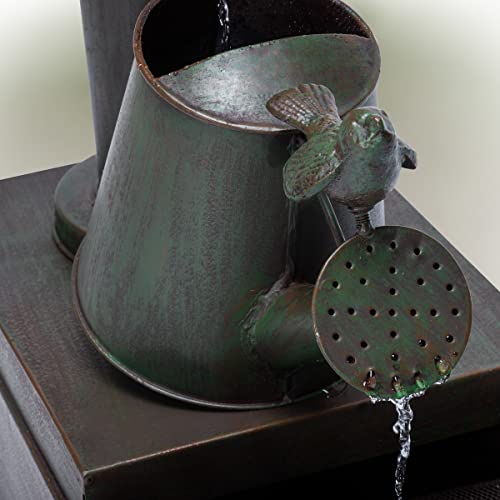 Alpine Corporation Three-Tier Red Metal Garden Fountain #TOP26