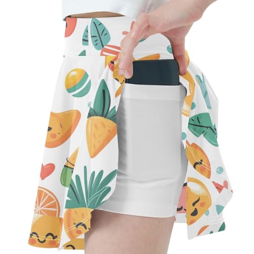 High-Waist Toddler Skirts Cute Fun Emojis Girls' Athletic Skorts for Running X-Small2