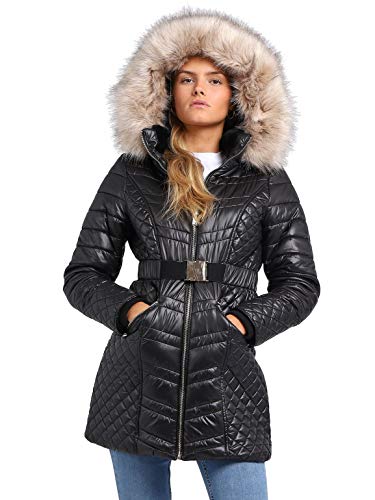 SS7 Damen Luxuriöse Webpelz Gesteppte Parka Mantel