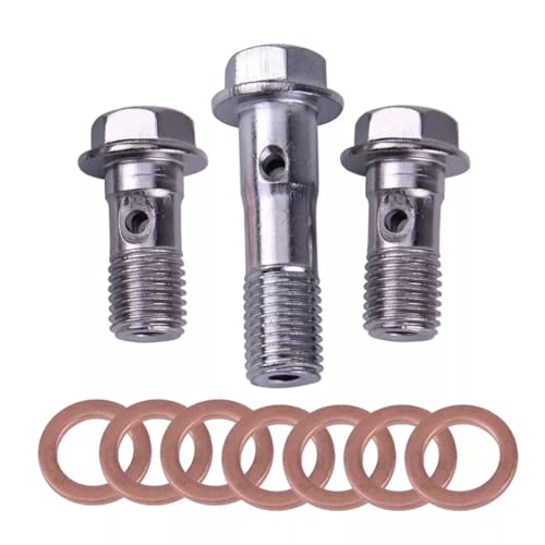 Pernos pinza freno M10 x 1,25 tipo banjo en juego de 3 piezas para motocicletas y coches 1