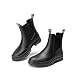 DREAM PAIRS Damen Gummistiefel Halbhoch Chelsea Boots Frauen Ankle Wellies Wasserdicht Regenstiefel Bequem Anti-Rutsch Reitstiefel, Größe 39, Schwarz