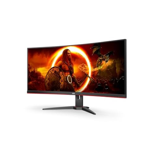 AOC Gaming CU34G2XE - 34 Zoll WQHD Curved Monitor, 144 Hz, FreeSync Prem., HDR10 (3440x1440, 1 ms MPRT, HDMI, DisplayPort) schwarz-rot