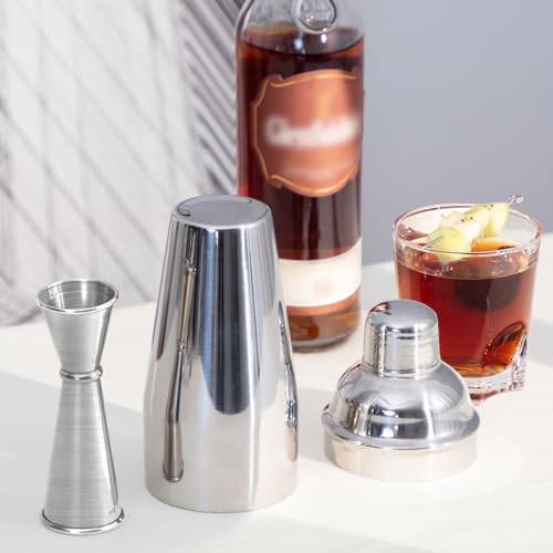 Image of Briout Double Cocktail Jigger - Japanese Premium 304 Food Grade Stainless Steel, 2 OZ 1 OZ With Measurements Inside, Silver