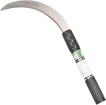 Clearing Sickle,Weeding Sickle, carbon steel Blade/steel Handle Animal Husbandry Sickle - Great for Removing Unwanted Vines and Weeds 13 in