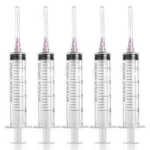 10Pack 20ml Syringe with 18Gauge 1.5 Inch Glue Applicator, Individually Wrapped