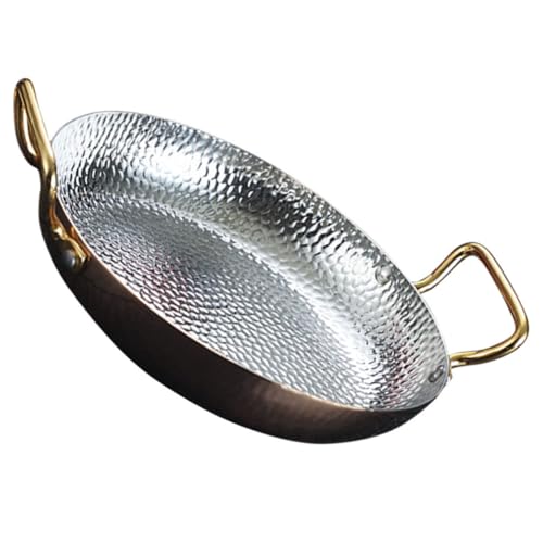 Cabilock Sartén Inoxidable Doble Asa para Cocina de y Hot Pot para Hogar y Restaurantes de Limpiar y Compatible con Estufas de Gas y Eléctricas