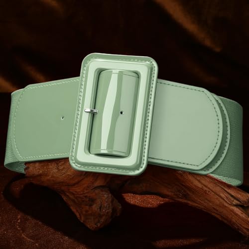 Image of VONMELLI Stretchy Wide Women Belts Elastic Vintage Belts for Women Fashion Ladies Waist Belt for Dress