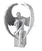 Male Nude Angel Sitting on Plinth Statue Sculpture Figure