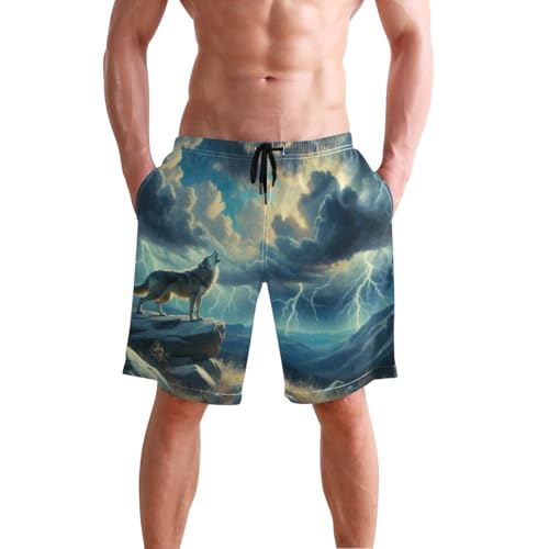 Poppy Field Red Swim Suit for Men Quick Dry Men's Board Shorts with Mesh Liner3