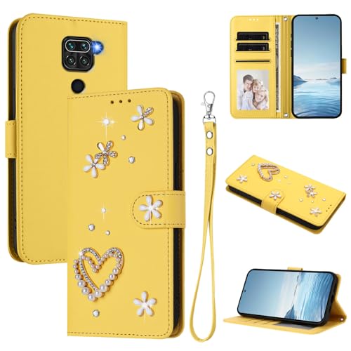 �X�}�z�P�[�X �Ή��@�� for Redmi 10X 4G / Note 9 4G �������[�h�y�J�[�h�z���_�[�t�����z �t���b�v�J�o�[ �}�O�l�b�g�o�b�N�� �L�b�N�X�^���h�z Yellow