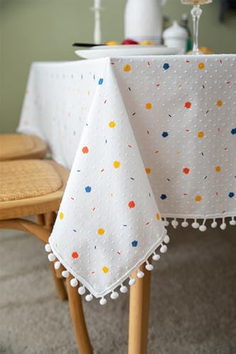 Nappe cuisine rectangulaire coton lavable blanche 60x60cm de table - 5