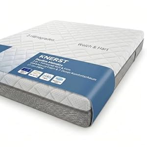 KNERST Duoflex Matratze 160 x 200 cm - 2-in-1 Härtegrad Soft & Firm - Gel-Memory-Foam & 7-Zonen Komfortschaum - 21 cm Höhe - orthopädische Matratze für alle Schlafpositionen - Mattress