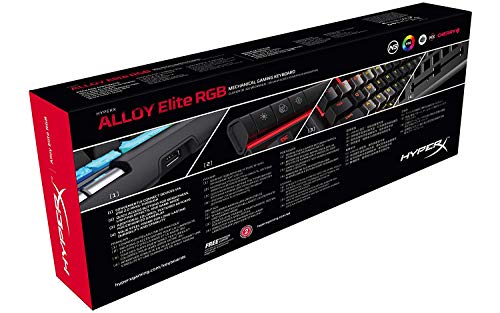 Hyperx Alloy Elite Rgb - Mechanical Gaming Keyboard - Software-Controlled Light & Macro Customization - Wrist Rest - Media Controls - Linear & Quiet - Cherry Mx Red - Rgb Led Backlit (Hx-Kb2Rd2-Us/R1) #TOP6