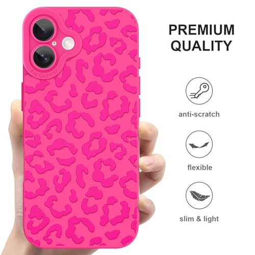 Image of ZIYE for iPhone 17 Case Hot Pink Leopard Pattern Phone Case