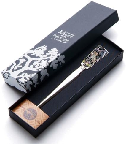Mother of Pearl Tiger and Pine Tree Design Metal Steel Knife Office Sword Blade Hand Envelope Gift Letter Opener