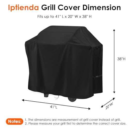 Grill Cover for Grill DEPOTS Propane Gas Grill, Gill Covers for HUGROVE 4 Burner Propane Gas Grill, 41inch Outdoor Grill Cover Waterproof for BBQ Grill, Outdoor Cooking Kitchen-41 L x 20" W x 38" H by Iptienda - Used condition - Image 2