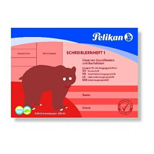 Pelikan Schreiblernheft 1 A4, quer, 16 Blatt