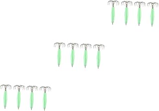 12 Peças 12 Gabaritos De Pesca De Manivela Iscas De Manivela Pesca Noturna Iscas Luminosas Pesca Luz Noturna Gancho Isca De Pesca Ganchos De Lula Fixação Gancho De Pesca Gancho De VANZACK