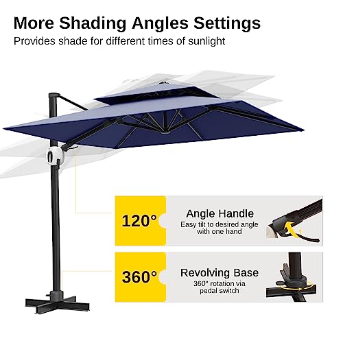 image for EAST OAK and Flame&Shade Patio Umbrella, 10ft Square Outdoor Umbrella,