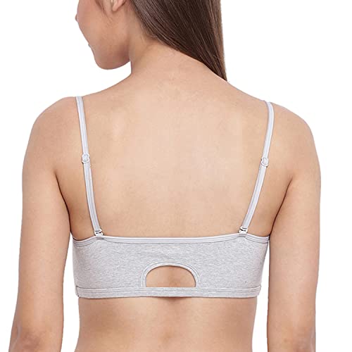 Image of Enamor Moulded Double Layer Front Women's Cotton Cami Bra - Detachable Slim Straps with Back Keyhole, Non Padded, Wirefree, High Coverage - A022 (Pack of 2)