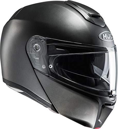 HJC Helmets 2443_25692 Casco de Moto RPHA 90 Semi Titanium, Hombre, Negro, Large