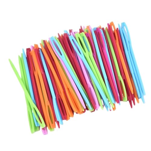 Agujas de coser de plástico con ojo grande para bordado y manualidades, kit de 600 unidades de 7 cm