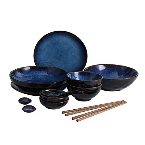 Xiao-bowl3 Kreative japanische Keramik Schüssel Reis Salat Schüssel Teller Löffel Stäbchen Haushalt Nudeln Schüssel Geschirr Set Cover