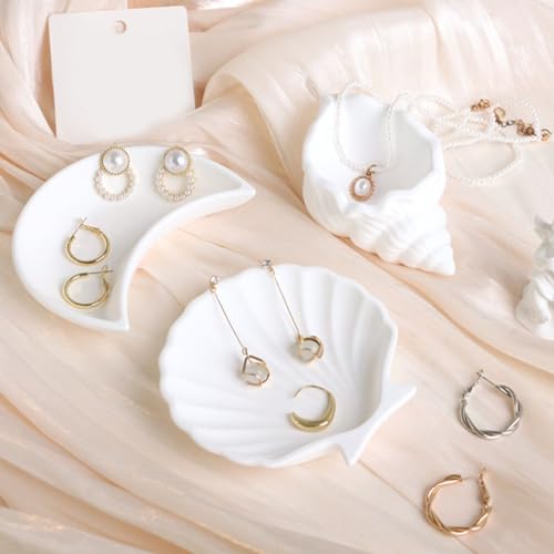 LIFKOME Plateau à Bijoux 3 Pièces en Gypse Blanc, Présentoir Décoratif – vue 2