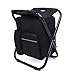 Ultralight Backer Cooler Chair - Tabouret pliant compact et léger, idéal pour les événements en plein air, les voyages, la randonnée, le camping, le talonnage, la plage, les défilés, etc,Black