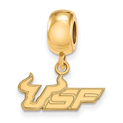 South Florida Bead Charm Small (1/2 Inch) Dangle (Gold Plated)