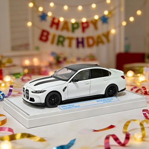 Modelo de auto BMW M3 1:24 color blanco metal miniatura 6